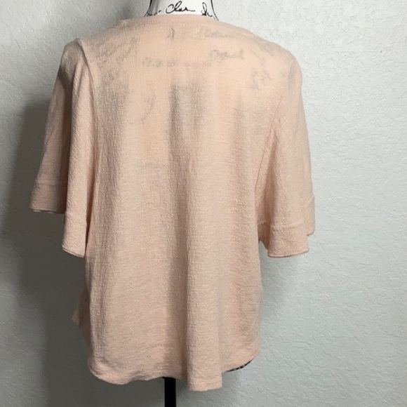 33- Madewell EUC Tan Short Sleeve Top Size Large. 100% Cotton. Pit to pit 21” - Picture 3 of 7